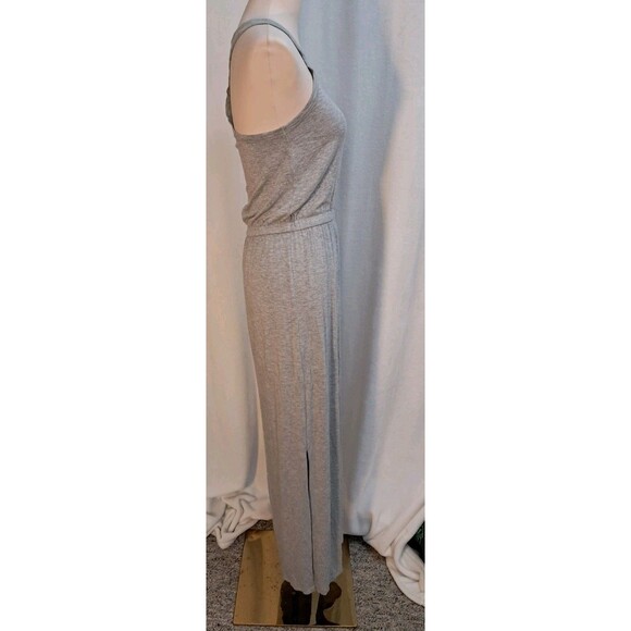 J.Crew Size XS Gray Heather Sleeveless Maxi Tank Dress Racerback Side Slits - Picture 4 of 11